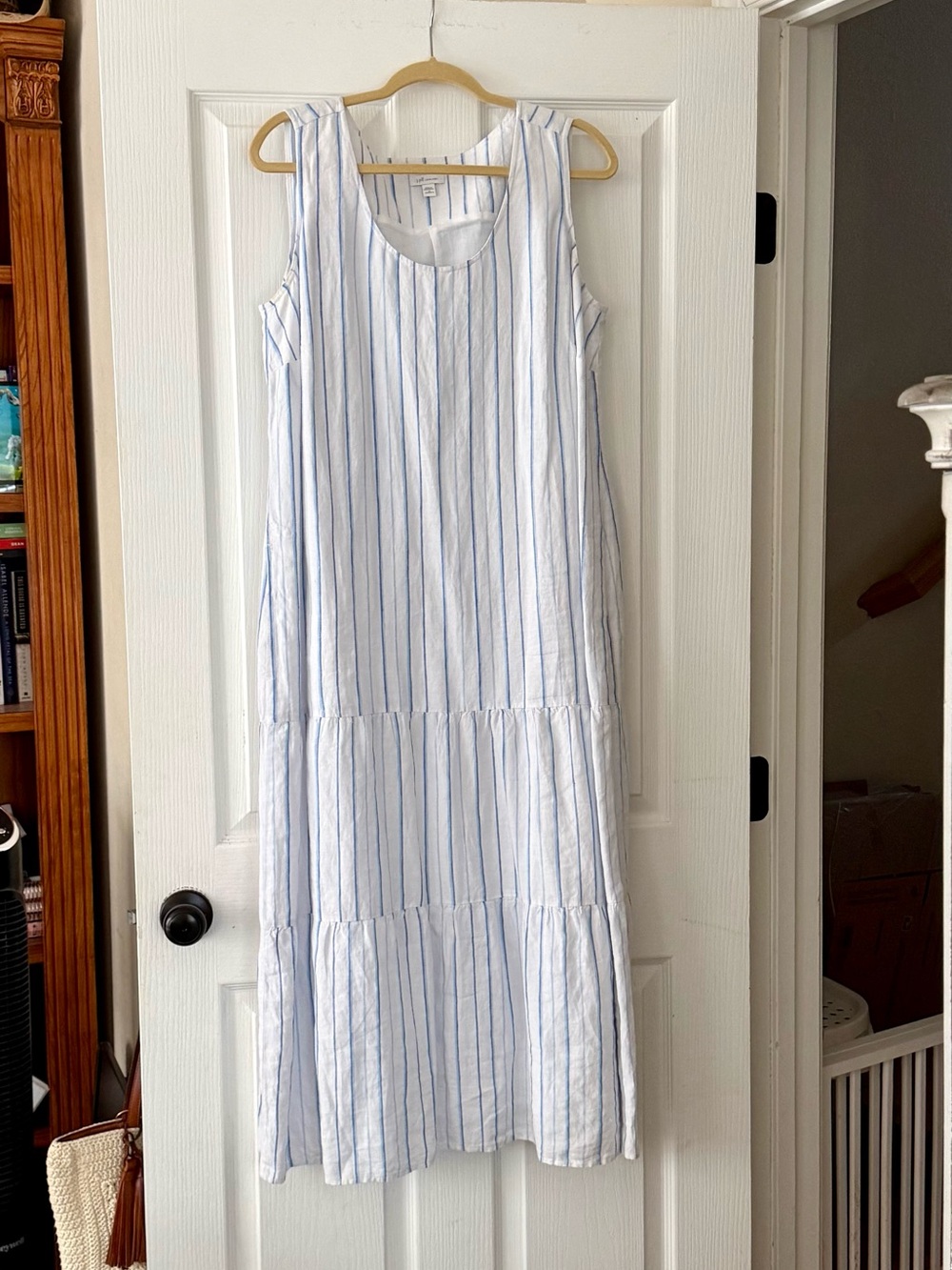J. Jill Blue-and-White Pinstripe Maxi Dress